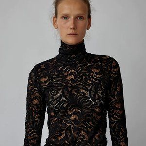 No.6 Scout Turtleneck in Black Lace - NEW